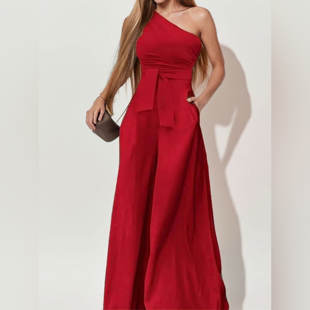 Full Size One-Shoulder Wide Leg Jumpsuit Plus Size